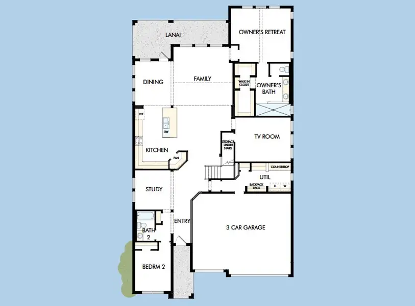 2D floor plan layout for the The Jonathan by David Weekley Homes in Soleta at Starkey Ranch – Executive Series, Odessa, FL (Image 3).