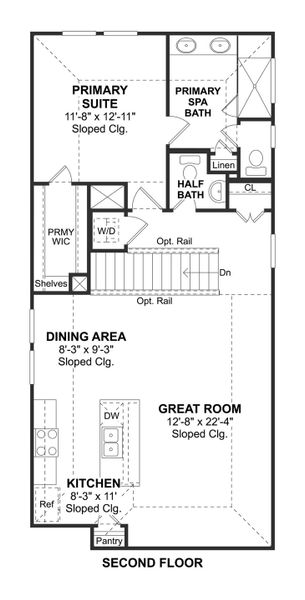 2D floor plan layout for the Carter by K. Hovnanian® Homes in Cloverdale, Houston, TX (Image 4). 2D floor plan layout for the Carter by K. Hovnanian® Homes in Cloverdale, Houston, TX (Image 4).