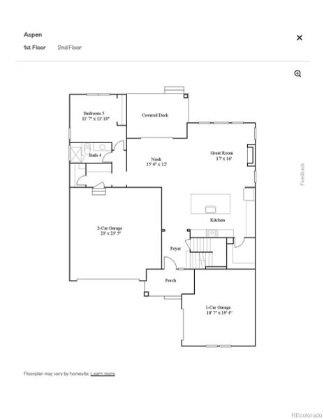 2D floor plan layout of this home in Macanta: The Grand Collection, Castle Rock, CO (Image 4).