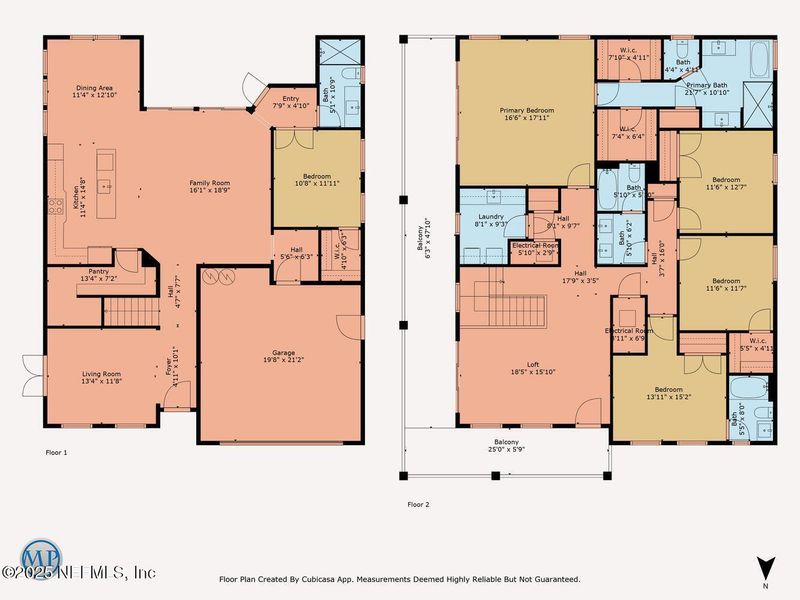 2D floor plan layout of this home in Seaside Vista, St. Augustine, FL (Image 5).