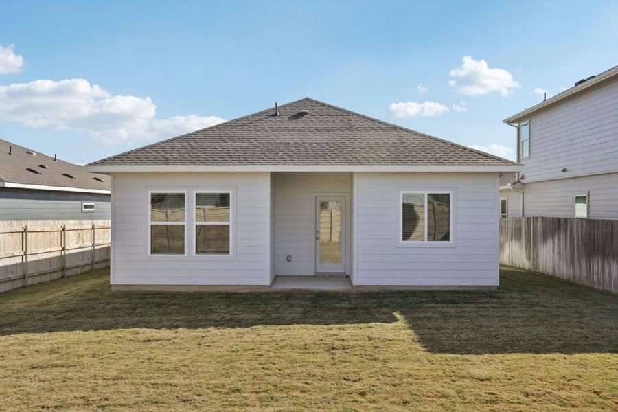 Exterior details and patio area of a home in Sonterra, Jarrell (Image 3).
