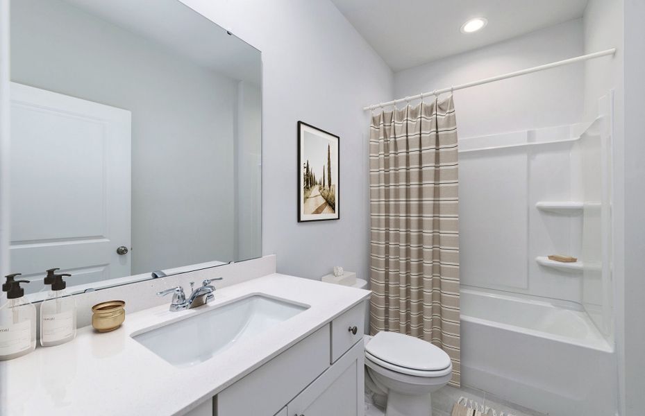 Secondary bathroom serves as a guest retreat with Secondary bathroom serves as a guest retreat with