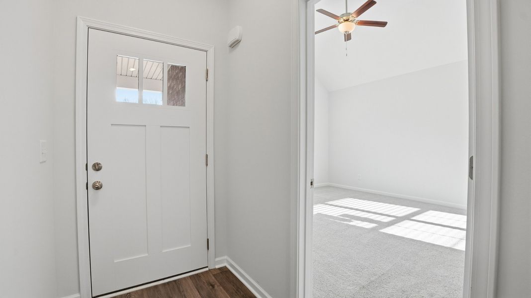 Looking at the front door, Craftsman style front door