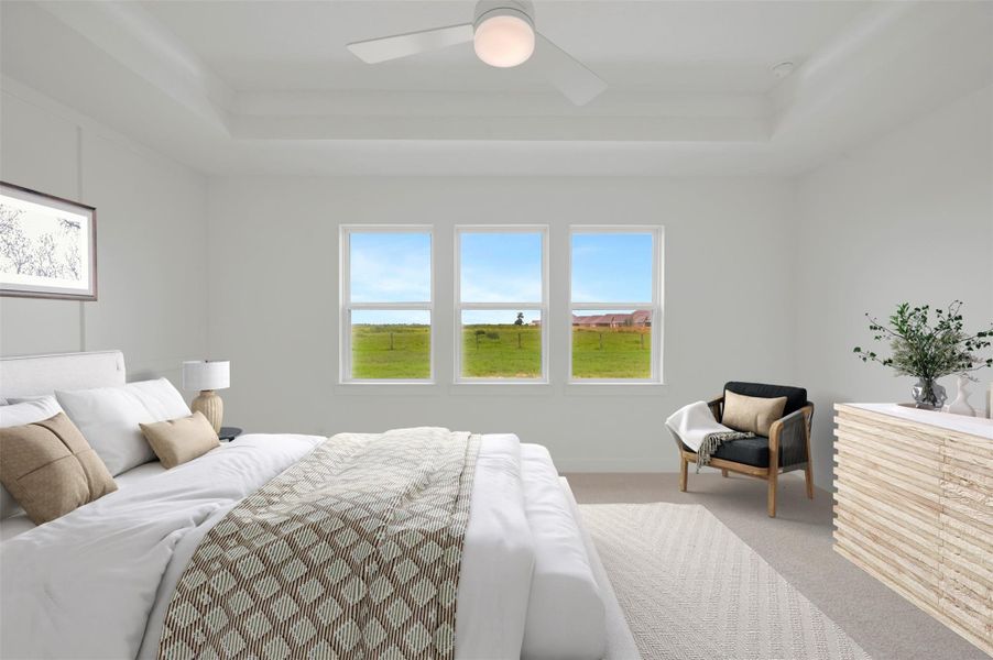 Spacious primary suite