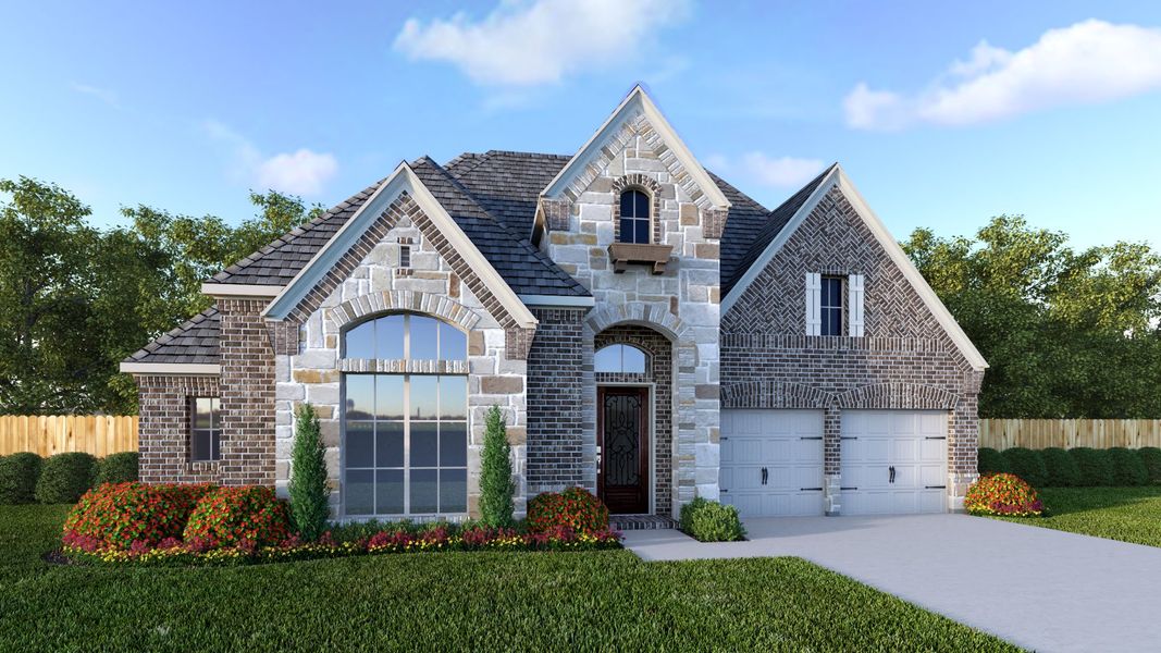 Front exterior of a new home in Sweetgrass, Haslet, TX, highlighting curb appeal (Image 1). Front exterior of a new home in Sweetgrass, Haslet, TX, highlighting curb appeal (Image 1).