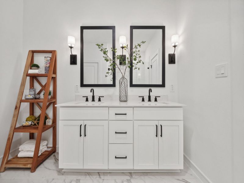 Primary bath features vanity with dual sinks Primary bath features vanity with dual sinks