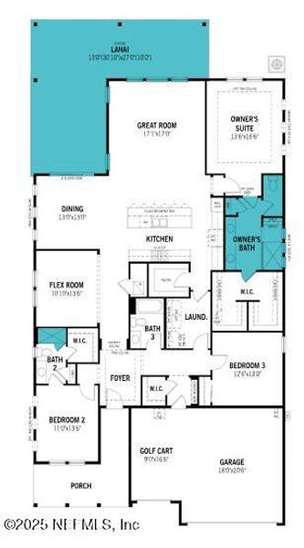 2D floor plan layout of this home in RiverTown - WaterSong, St. Johns, FL (Image 2).