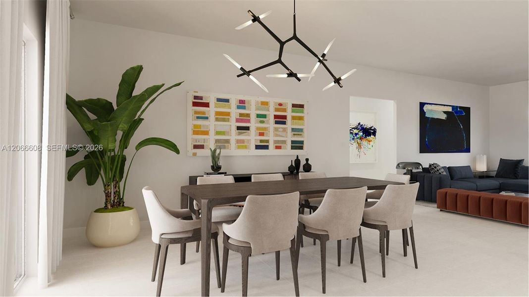 Furnished interior view inside a new home in Wildwood Groves, Miami (Image 2). Furnished interior view inside a new home in Wildwood Groves, Miami (Image 2).