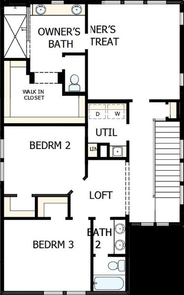 2D floor plan layout of this home in Trailside at Cottonwood Creek, Colorado Springs, CO (Image 6).