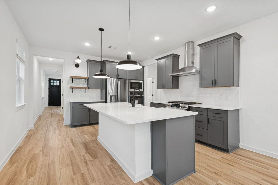 Gourmet island kitchen