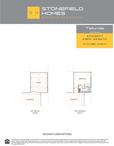2D floor plan layout for the Telluride by Stonefield Homes in Rio Vista at Kelly Ranch, Aledo, TX (Image 27).