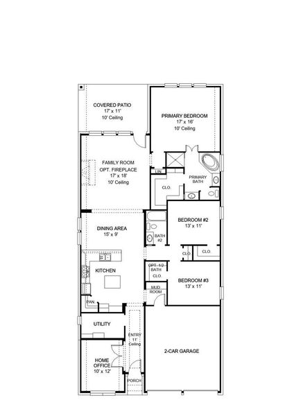 2D floor plan layout of this home in Woodside, Georgetown, TX (Image 2).