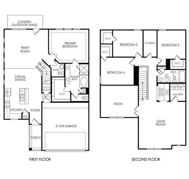 2D floor plan layout of this home in Kemah Crossing - Luxe Series, Kemah, TX (Image 2). 2D floor plan layout of this home in Kemah Crossing - Luxe Series, Kemah, TX (Image 2).
