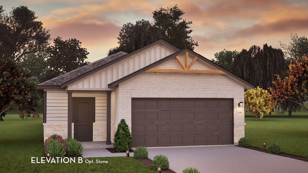 Representative exterior photo of a completed home built from the Hazel by CastleRock Communities in The Canopies, Splendora, TX (Image 4).