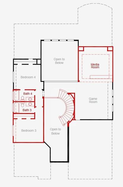2D floor plan layout of this home in Bridgeland, Cypress, TX (Image 3). 2D floor plan layout of this home in Bridgeland, Cypress, TX (Image 3).
