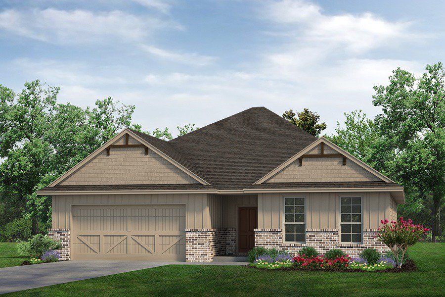 Front exterior of a new home in Covenant Park, Springtown, TX, highlighting curb appeal (Image 1). Front exterior of a new home in Covenant Park, Springtown, TX, highlighting curb appeal (Image 1).
