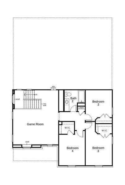 This floor plan features 4 bedrooms, 2 full baths, 1 half bath and over 2,600 square feet of living space.