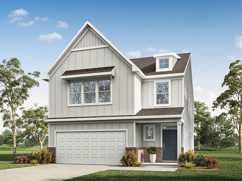 Representative exterior photo of a completed home built from the Shelby by Eastwood Homes in Caldwell Forest, Charlotte, NC (Image 8).
