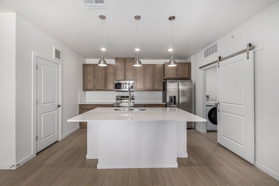 Furnished interior view inside a new home in The Residences at Victory Ridge, Colorado Springs (Image 2). Furnished interior view inside a new home in The Residences at Victory Ridge, Colorado Springs (Image 2).