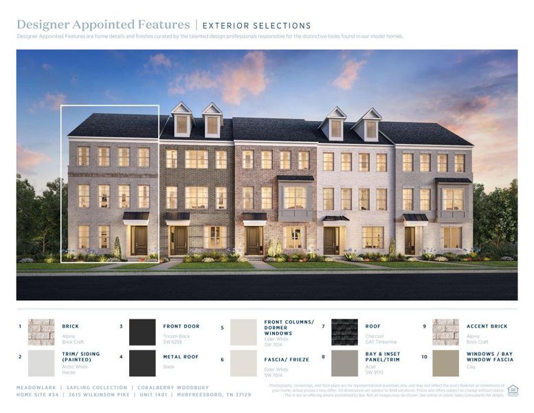 Sample of building materials used in homes in Meadowlark, Murfreesboro (Image 5).