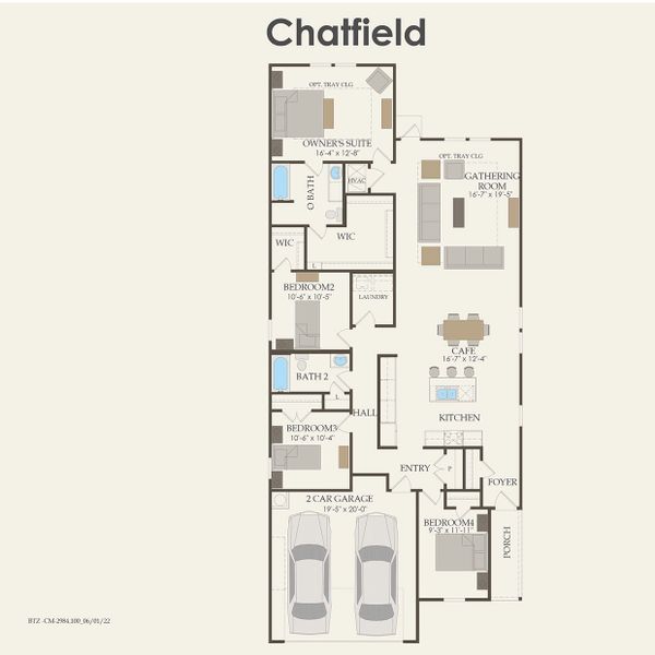 2D floor plan layout for the Chatfield by Centex in Pinara Pines, Conroe, TX (Image 3). 2D floor plan layout for the Chatfield by Centex in Pinara Pines, Conroe, TX (Image 3).