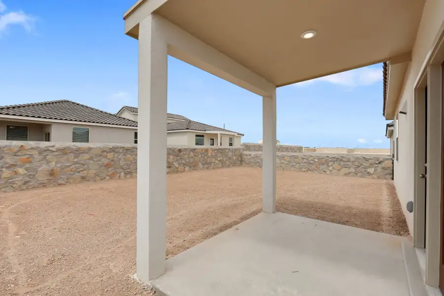 Representative exterior details of a home built from the Desert Willow by View Homes in Paseo del Este, El Paso (Image 3). Representative exterior details of a home built from the Desert Willow by View Homes in Paseo del Este, El Paso (Image 3).