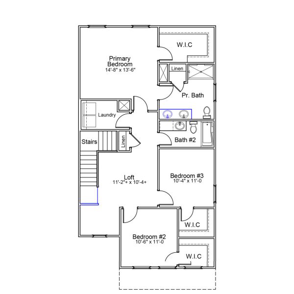 2D floor plan layout of this home in Central Creek, Goose Creek, SC (Image 3).