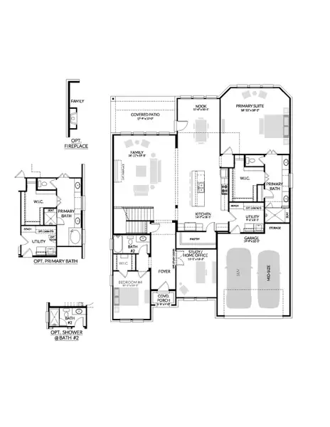 2D floor plan layout of this home in Painted Tree Lakeside, McKinney, TX (Image 4).