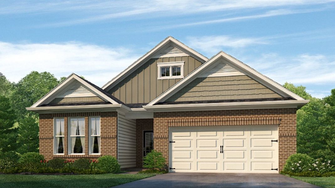 Representative exterior photo of a completed home built from the Bristol Bonus by D.R. Horton in Riverwood Gardens, Oakland, TN (Image 19).