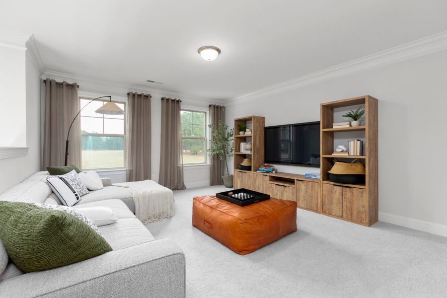 Representative furnished interior of a home built from the Hanover Lux by Keystone Homes NC in Weybridge, Burlington (Image 41).