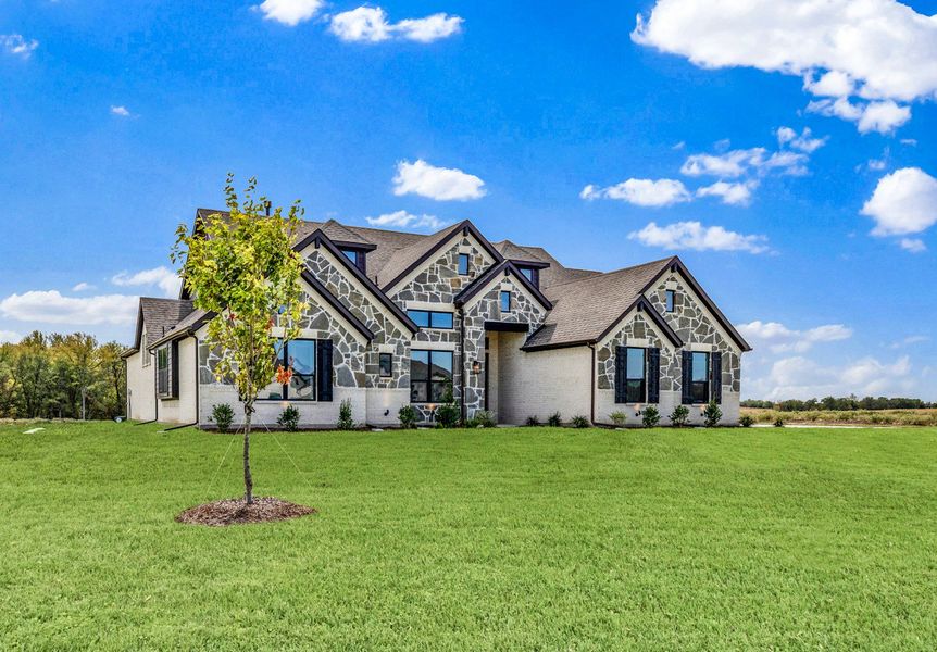 Front exterior of a new home in Valley View, Union Valley, TX, highlighting curb appeal (Image 13).