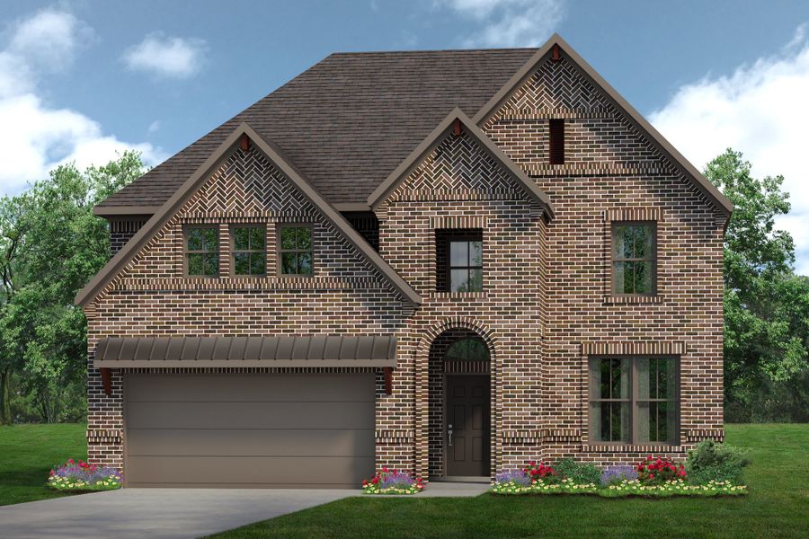 Representative exterior photo of a completed home built from the Concept 2844 by Risewell Homes in Hunters Ridge, Crowley, TX (Image 7).
