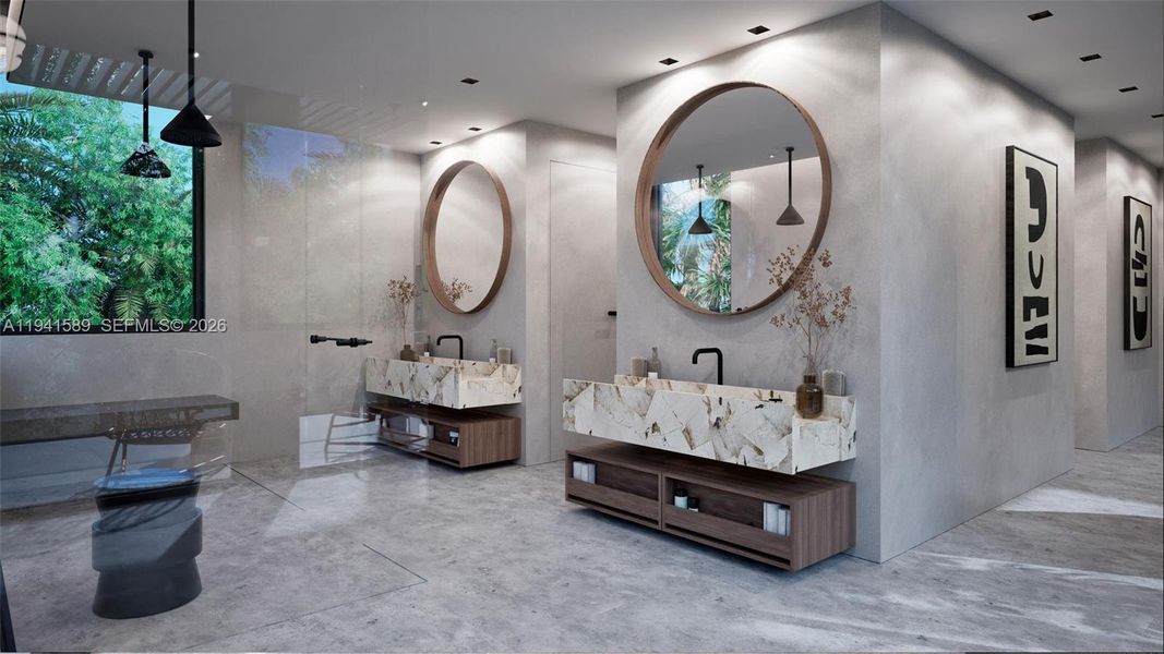 Furnished interior view inside a new home in , Miami Beach (Image 8).