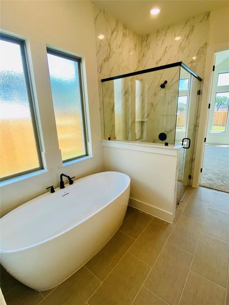 Large soaking tub & walk-in shower in Primary Bath