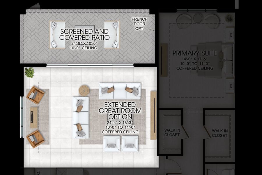 2D floor plan layout for the Bimini Grande by GL Homes in Valencia Del Mar, Boynton Beach, FL (Image 20).