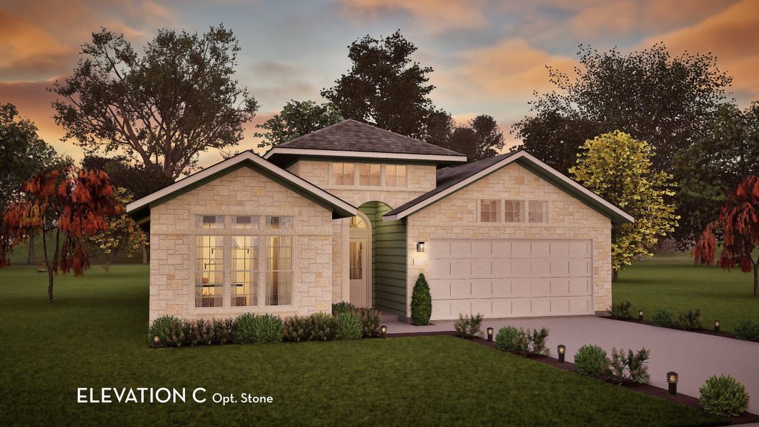 Representative exterior photo of a completed home built from the Greeley by CastleRock Communities in Hickory Ridge, Elmendorf, TX (Image 21).