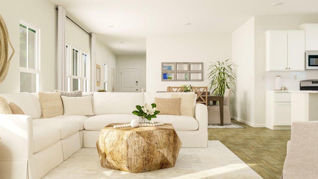 Furnished interior view inside a new home in Horizons at Carnes Crossroads | 55+, Summerville (Image 3).