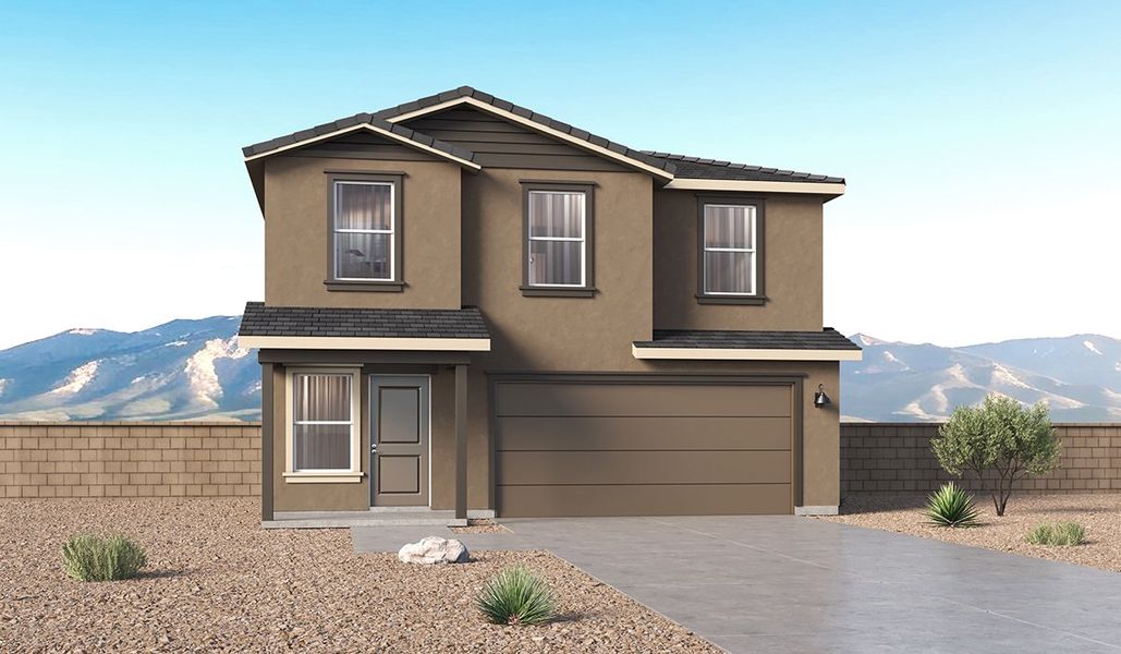 Representative exterior photo of a completed home built from the C30K - Kleindale by D.R. Horton in Hanson Ridge, Vail, AZ (Image 15).