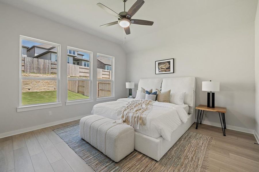 Furnished interior view inside a new home in Park Collection at Lariat, Liberty Hill (Image 26). Furnished interior view inside a new home in Park Collection at Lariat, Liberty Hill (Image 26).