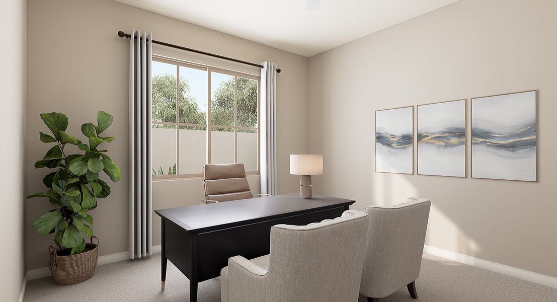 Representative furnished interior of a home built from the Ventana Plan 4507 by Tri Pointe Homes in Molino at Soleo, Queen Creek (Image 27).