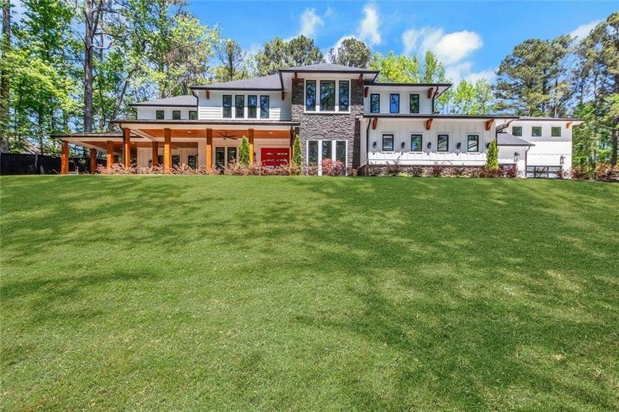 Exterior details and patio area of a home in , Roswell (Image 37).
