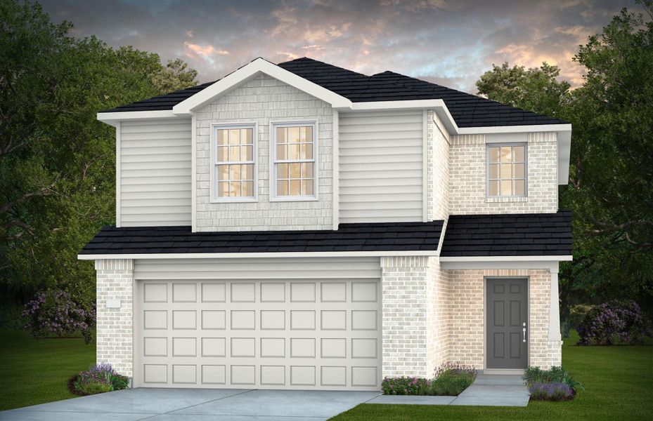 Representative exterior photo of a completed home built from the Springfield by Centex in Pinara Pines, Conroe, TX (Image 2). Representative exterior photo of a completed home built from the Springfield by Centex in Pinara Pines, Conroe, TX (Image 2).