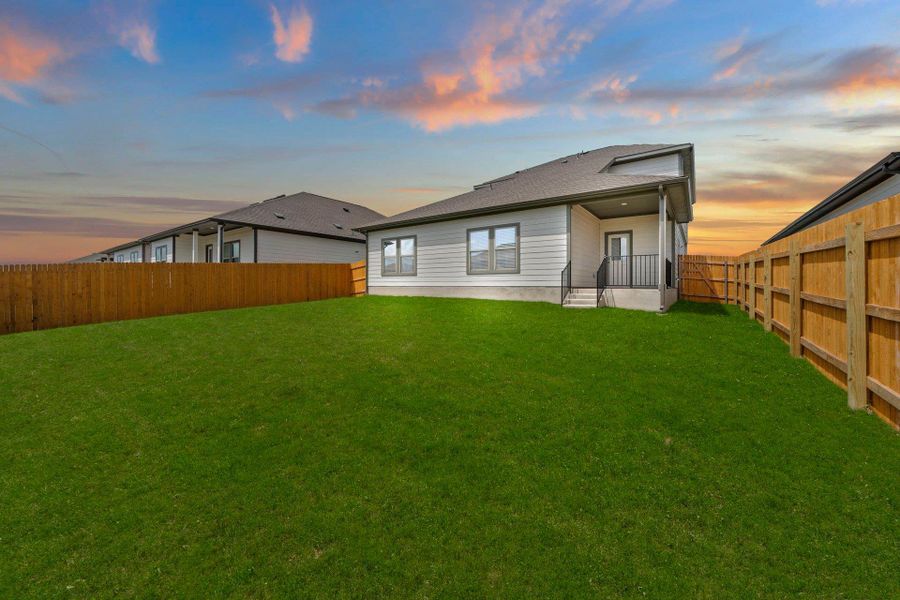 Rear of Home and Private Backyard