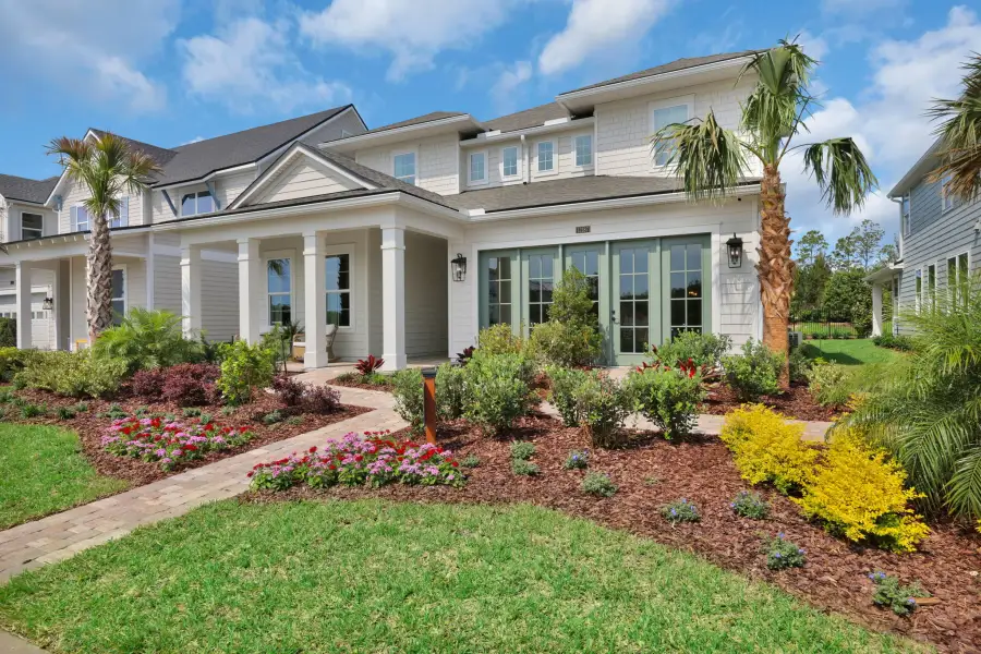 Representative exterior photo of a completed home built from the Scarlett by Riverside Homes in Sagebrush at EverRange, Jacksonville, FL (Image 27).