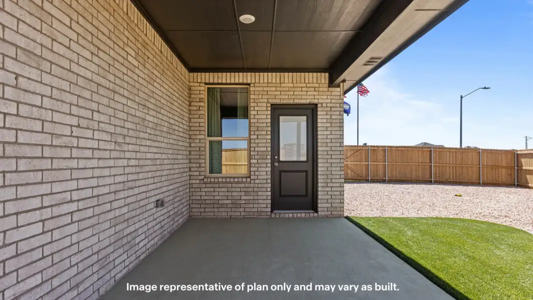 Exterior details and patio area of a home in Homestead at Parks Bell Ranch, Odessa (Image 3).