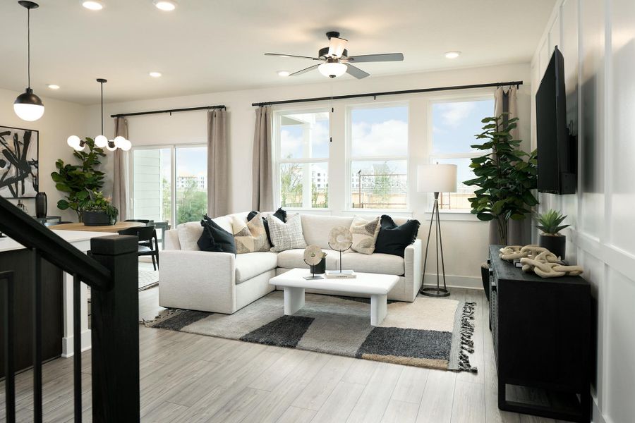 Representative furnished interior of a home built from the Rachelle by Risewell Homes in Avery Centre, Round Rock (Image 11).