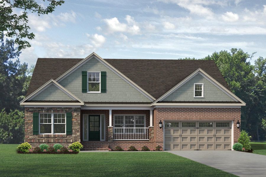 Representative exterior photo of a completed home built from the Cosmopolitan by Keystone Homes NC in Weybridge, Burlington, NC (Image 1). Representative exterior photo of a completed home built from the Cosmopolitan by Keystone Homes NC in Weybridge, Burlington, NC (Image 1).