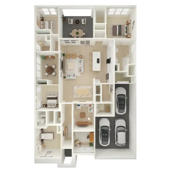 2D floor plan layout for the Geneva by K. Hovnanian® Homes in St. Augustine Meadows, Mont Belvieu, TX (Image 4).
