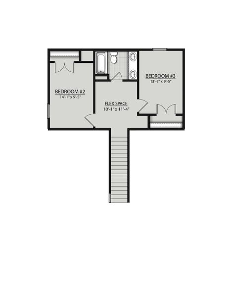 2D floor plan layout for the Newbern II G by DSLD Homes in Hickory Cove, Burns, TN (Image 3).