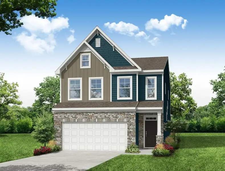 Representative exterior photo of a completed home built from the Arlington by Eastwood Homes in The Grove at Bratton Park, York, SC (Image 5).
